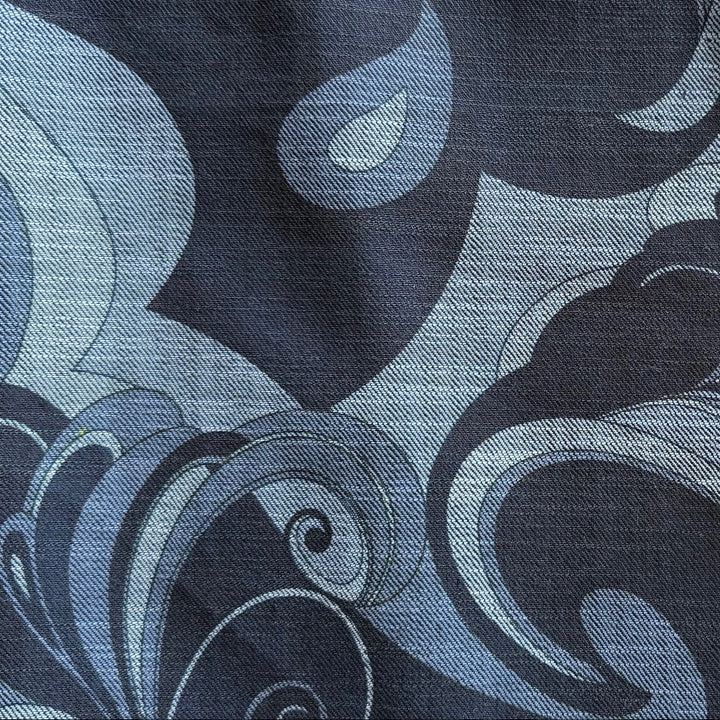 Pucci-esque Swirls Stretch Cotton Blend Denim Twill (Made in Italy)