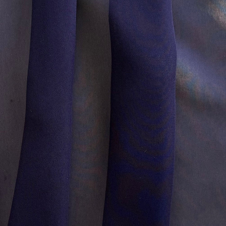 Sheer Charred Eggplant Silk Chiffon (Made in Italy)