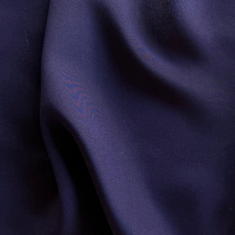 Charred Eggplant Silk Crepe de Chine (Made in Italy)