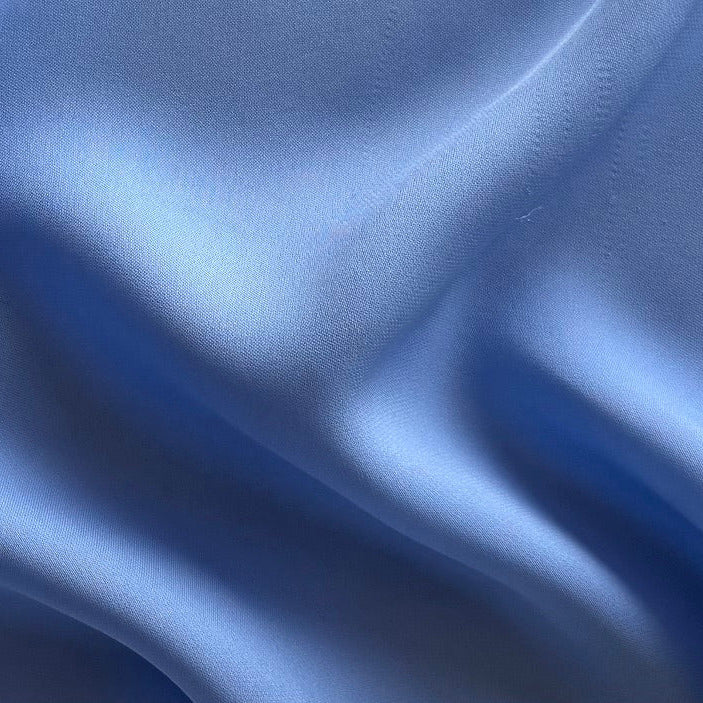 Semi-Sheer Periwinkle Drift Silk Satin Georgette (Made in Italy)