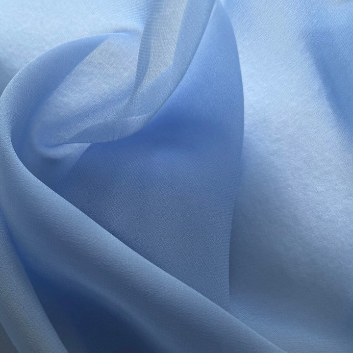 Sheer Periwinkle Drift Silk Chiffon (Made in Italy)