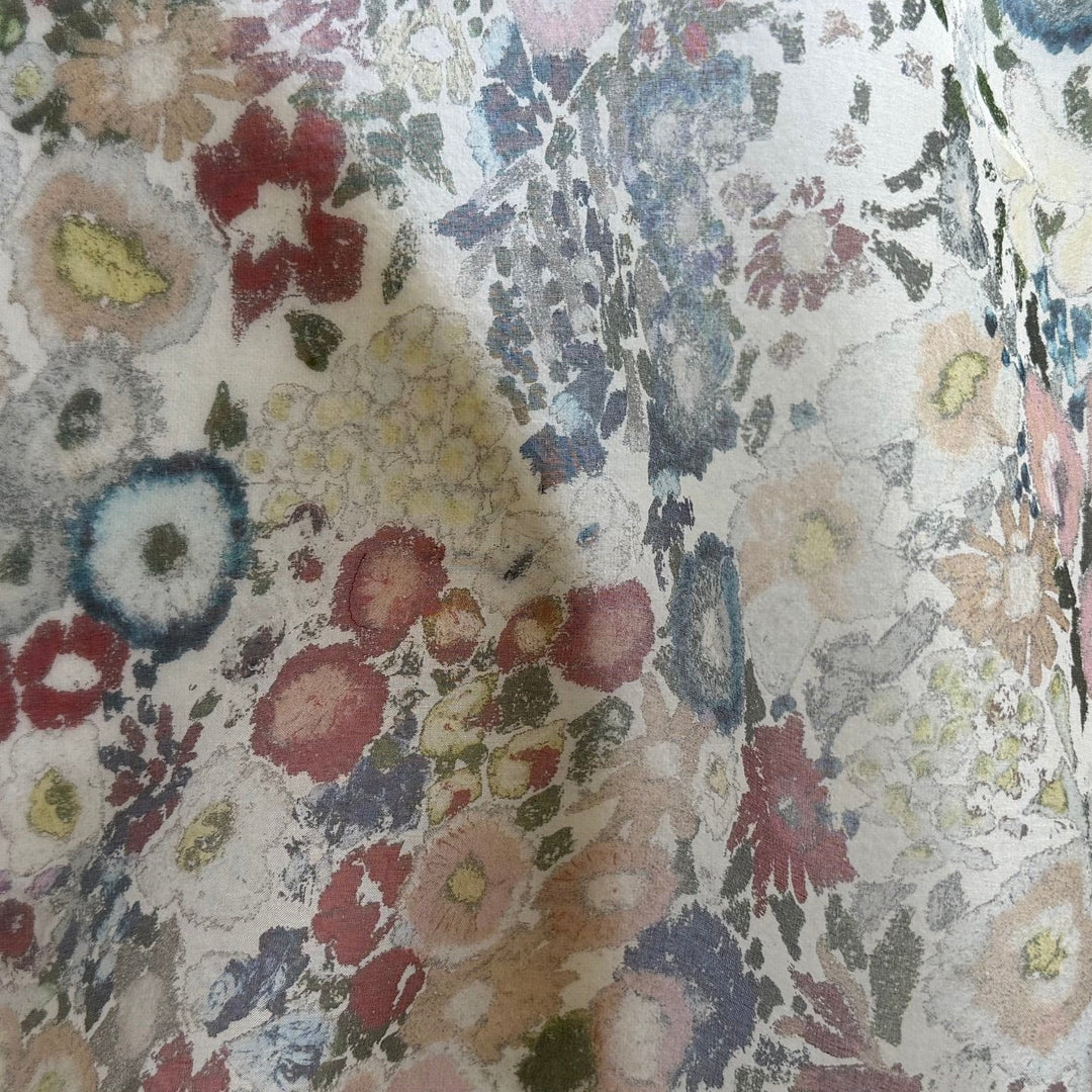 Sheer Klimt's Garden Crisp Silk Organza  (Made in Italy)