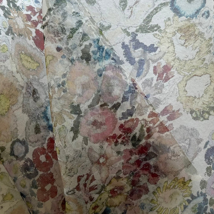 Sheer Klimt's Garden Crisp Silk Organza  (Made in Italy)