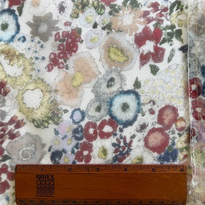 Sheer Klimt's Garden Crisp Silk Organza  (Made in Italy)