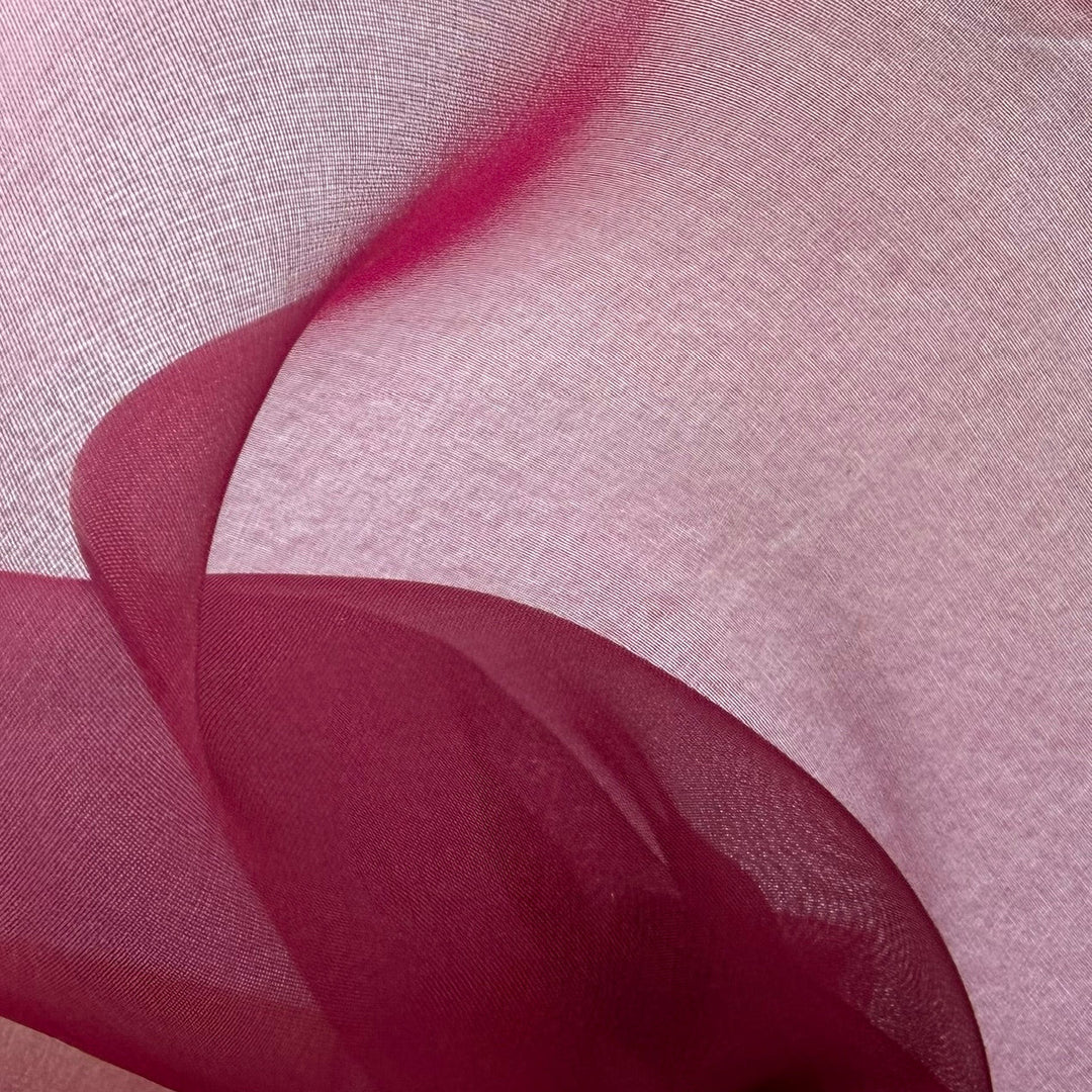 Sheer Rich Cranberry Silk Organza