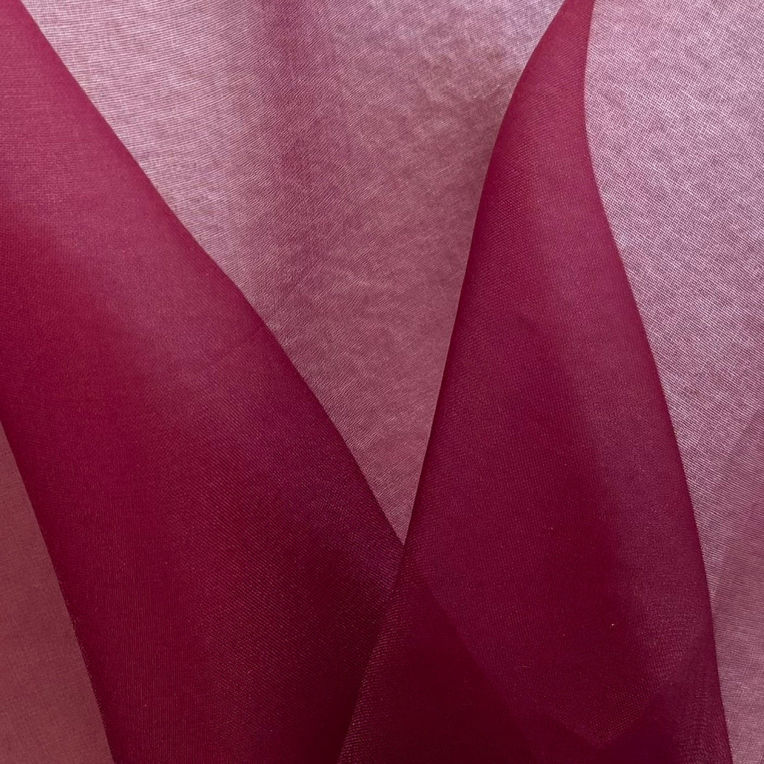 Sheer Rich Cranberry Silk Organza