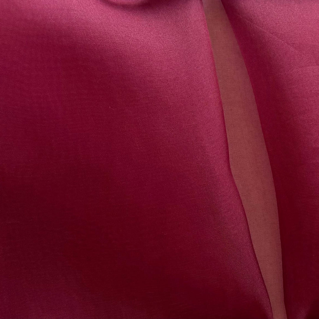 Sheer Rich Cranberry Silk Organza