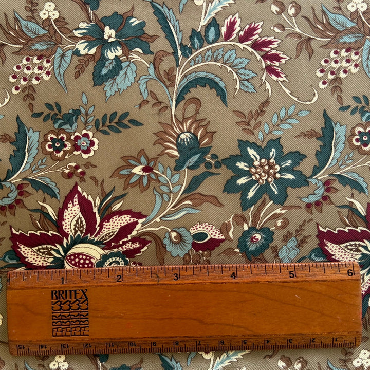 Arabesque Pomegranates on Aged Pottery Silk Twill