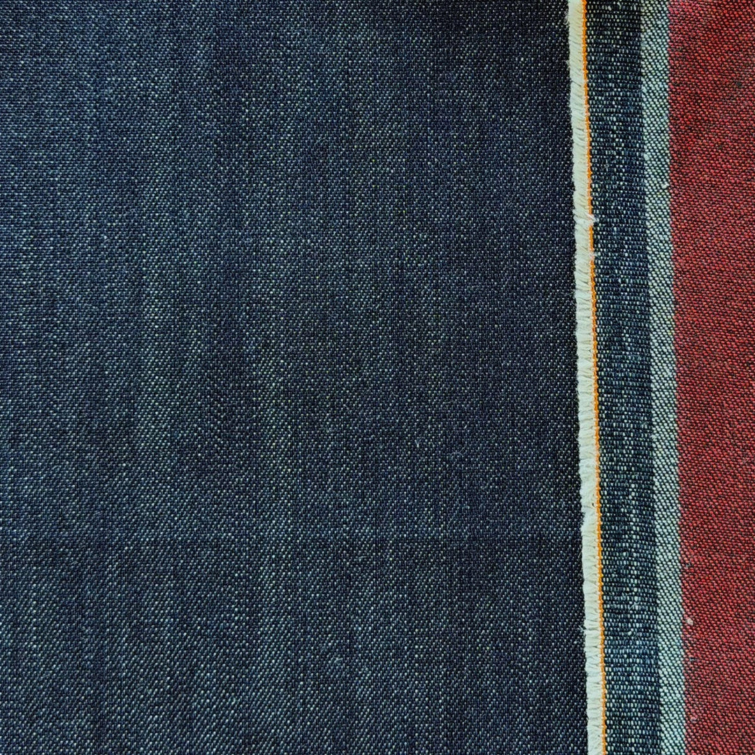 Heavy-Weight 13 oz Reversible Indigo & Crimsom Cotton Denim (Made in Italy)