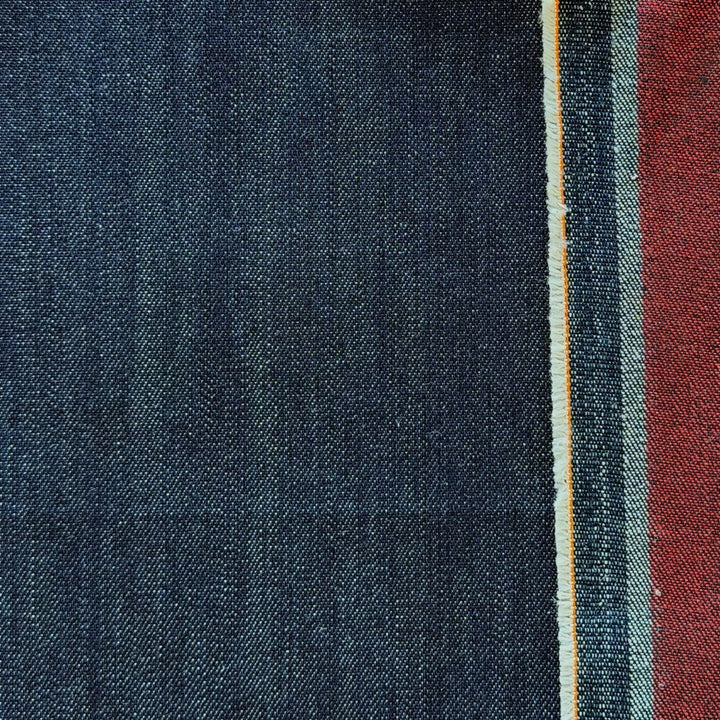 Heavy-Weight 13 oz Reversible Indigo & Crimsom Cotton Denim (Made in Italy)