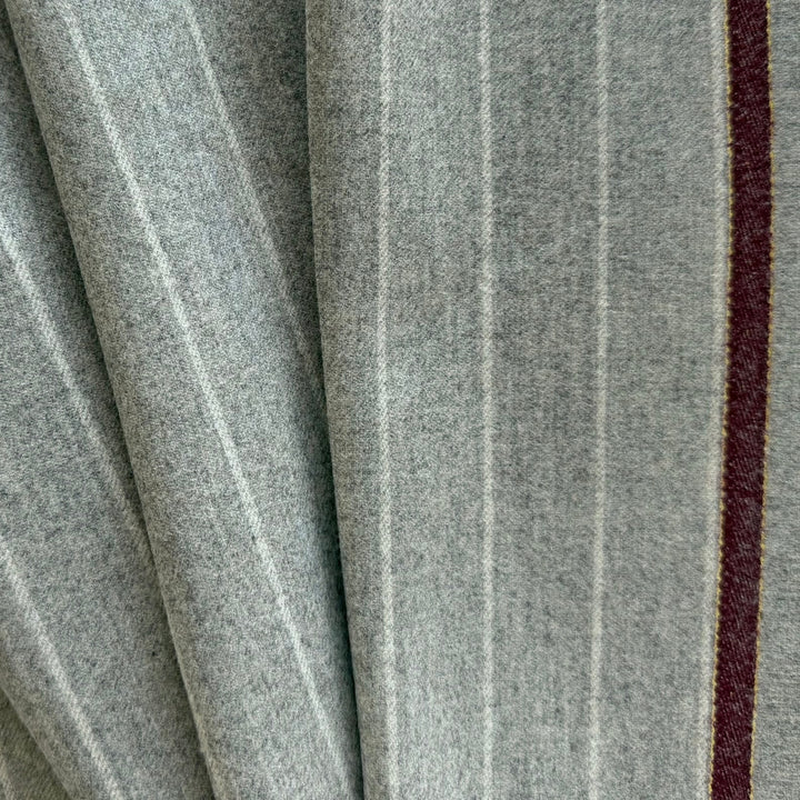 Holland and Sherry Lighter-Weight Greige Striped Selvedged Wool Flannel (Made in England)