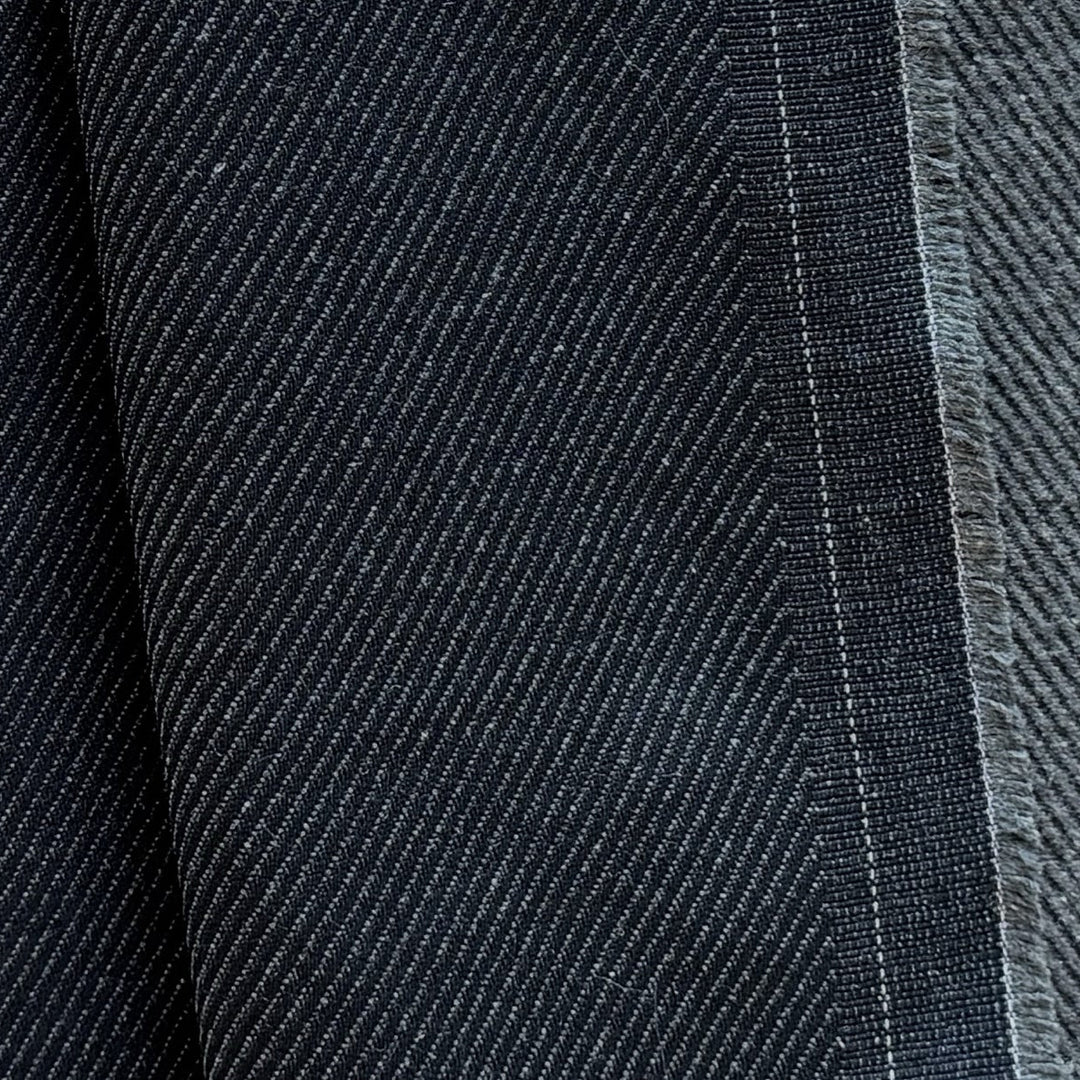 Heavy-Weight 13 oz Deep Charcoal Cotton Blend Denim (Made in Italy)