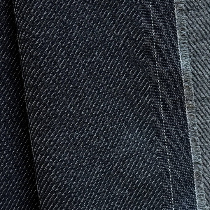 Heavy-Weight 13 oz Deep Charcoal Cotton Blend Denim (Made in Italy)