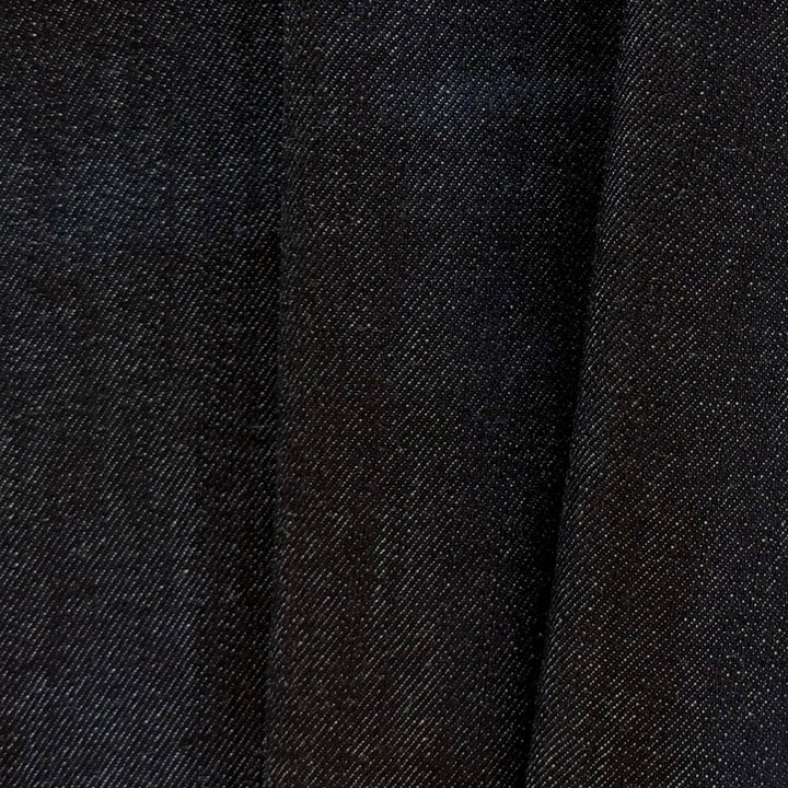 Heavy-Weight 13 oz Classic Jet Black Cotton Denim Twill (Made in Italy)