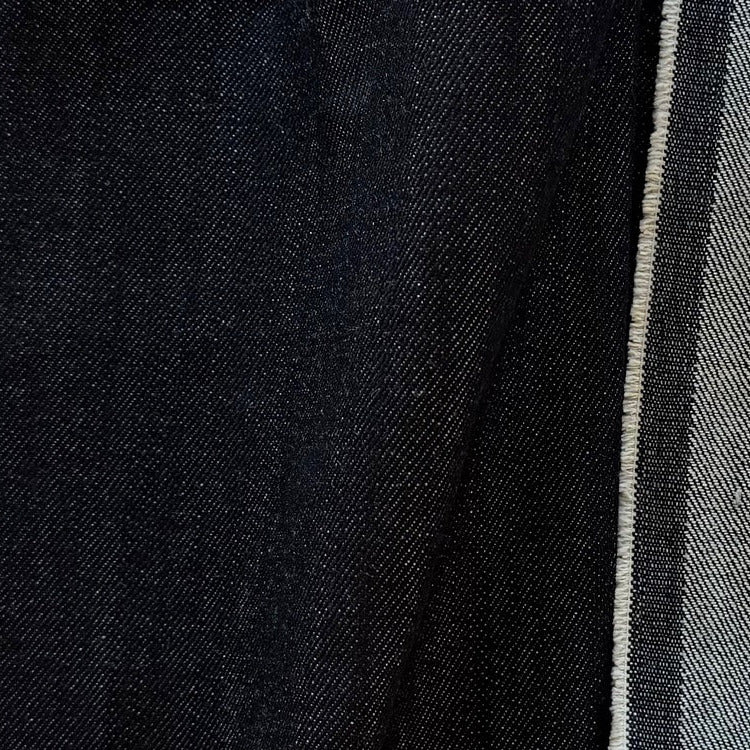 Heavy-Weight 13 oz Classic Jet Black Cotton Denim Twill (Made in Italy)