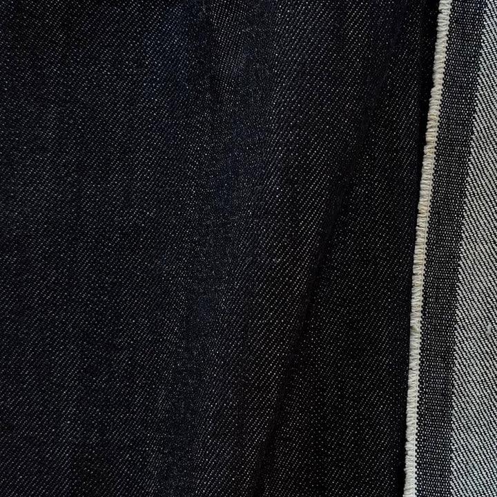 Heavy-Weight 13 oz Classic Jet Black Cotton Denim Twill (Made in Italy)