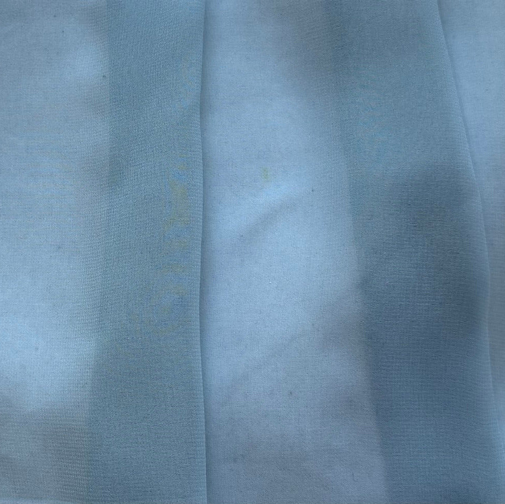 Sheer Early Morning Blue Silk Chiffon