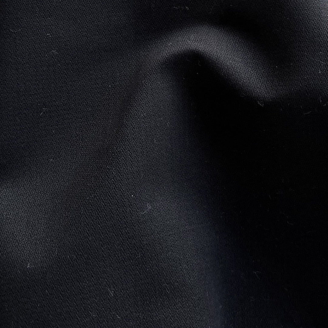 Heavier Jet Black Micro Herringbone Cotton Denim (Made in Italy)