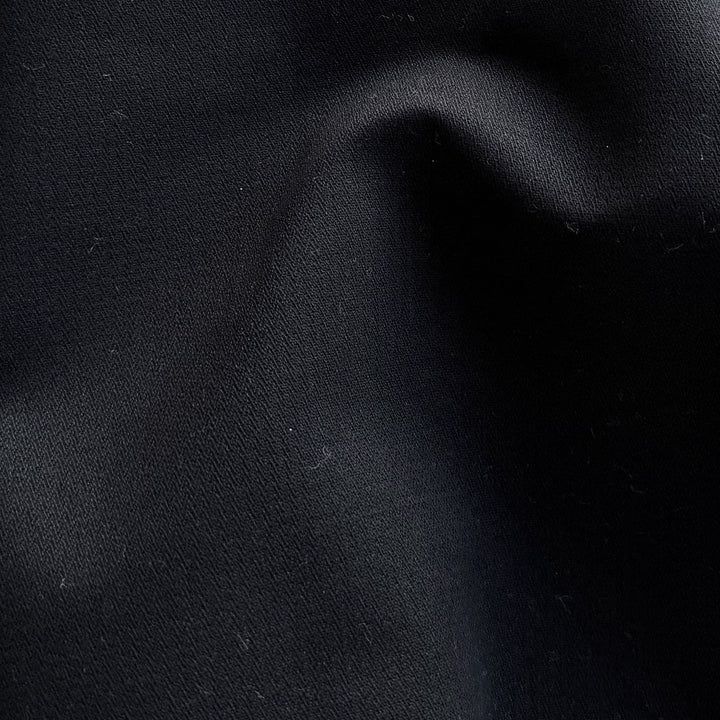 Heavier Jet Black Micro Herringbone Cotton Denim (Made in Italy)