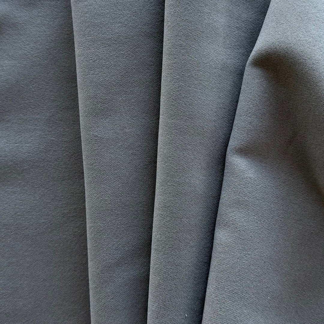 Mid-Weight Pewter Grey Soft Cotton Moleskin (Made in Italy)