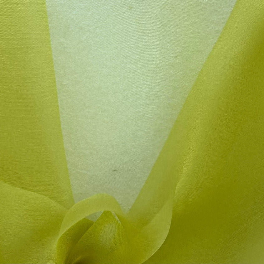 Sheer Luminous Citron Crisp Silk Organza