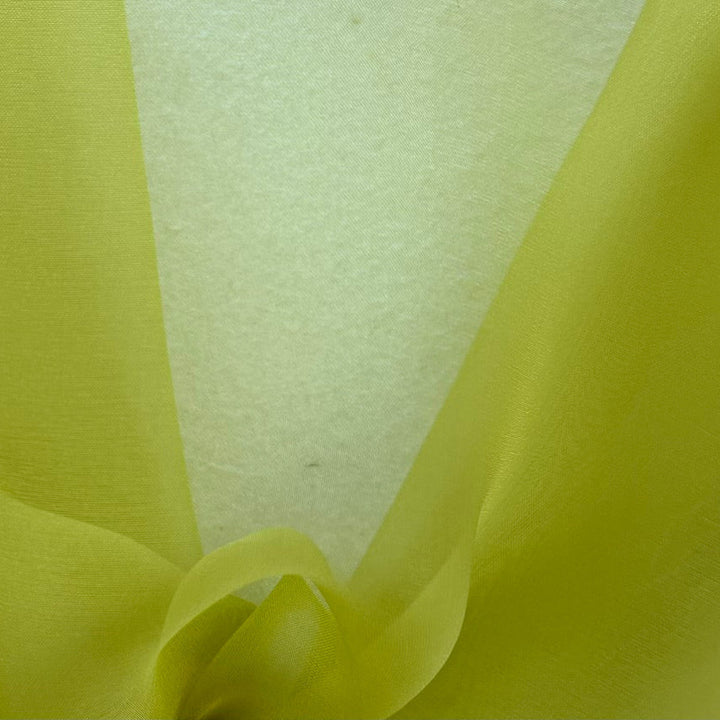 Sheer Luminous Citron Crisp Silk Organza