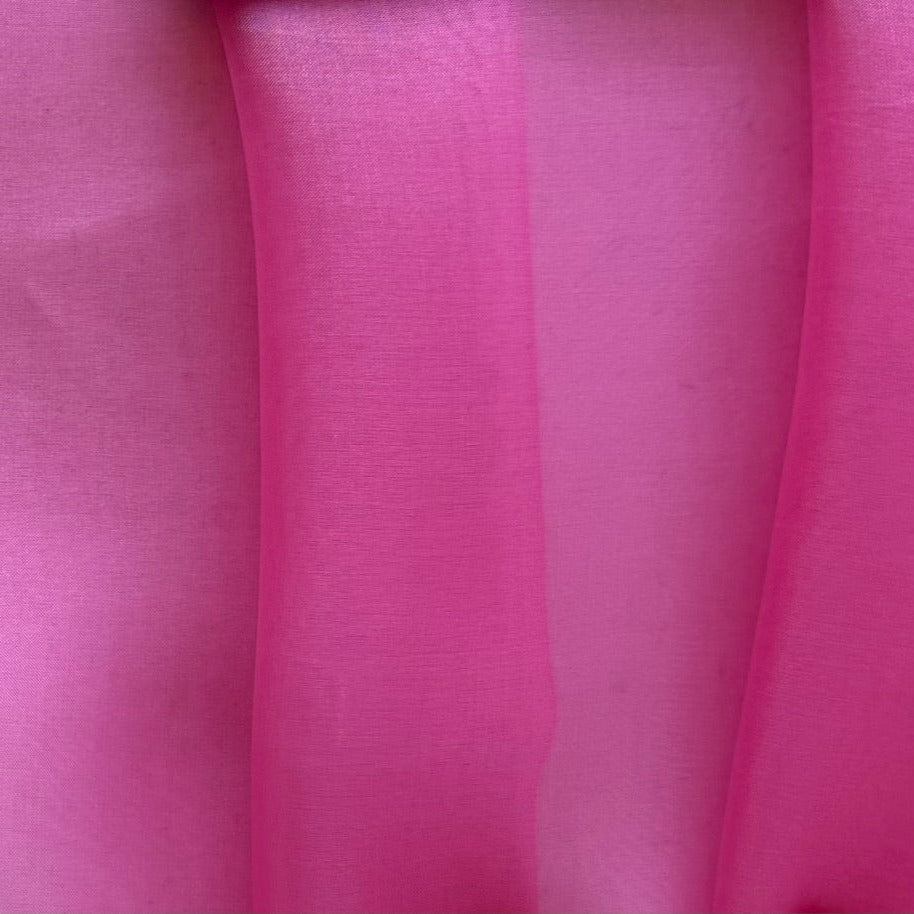 Sheer Deep Cerise Crisp Silk Organza