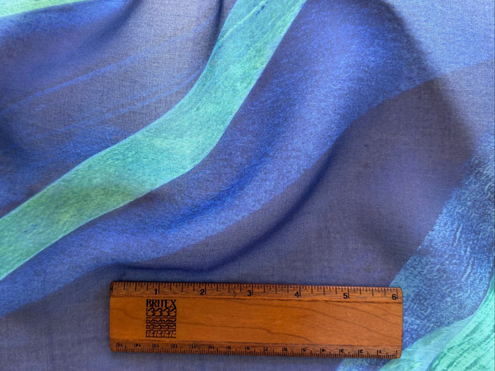 Sheer Diagonal Purple Rain Crisp Silk Organza  (Made in Italy)
