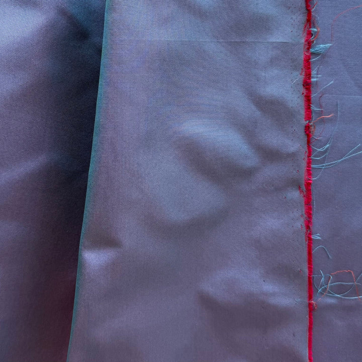 Iridescent Sunset Blue Silk Taffeta