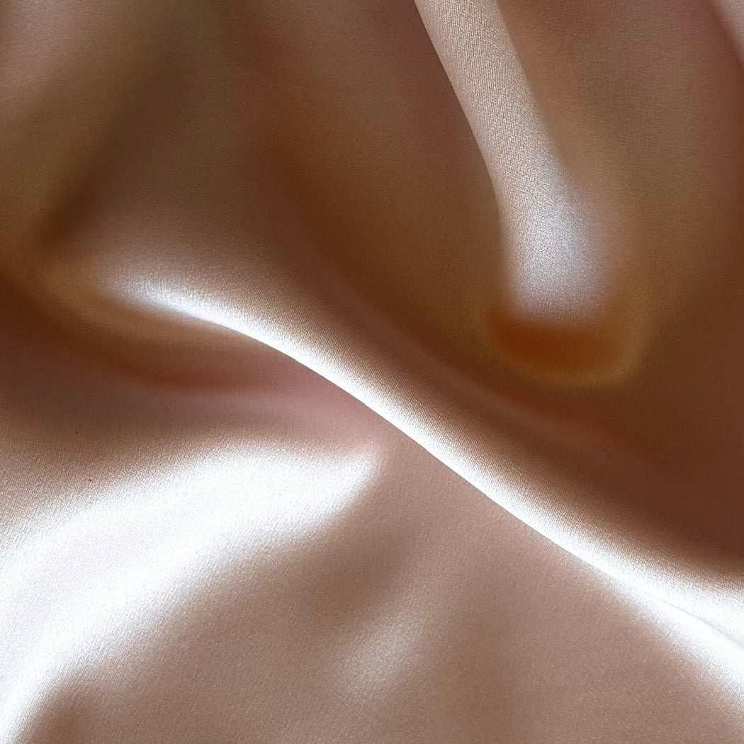 Gleaming Faint Blush Silk Satin Charmeuse