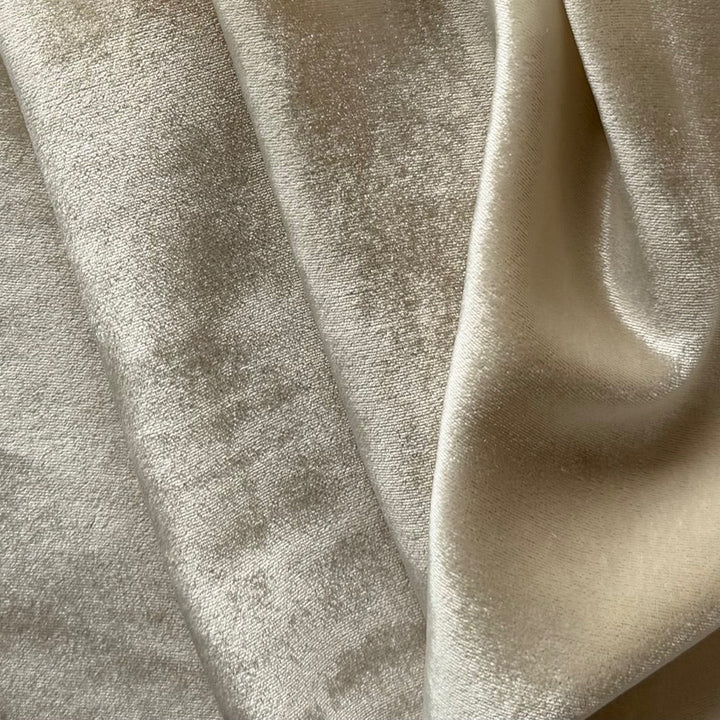 Elegant Clotted Cream & Gold Silk Blend Velvet (Made in Italy)