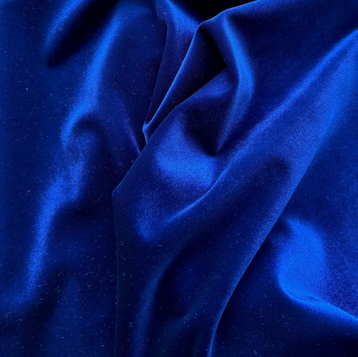 Vibrant Royal Blue Stretch Polyester Velvet (Made in USA)