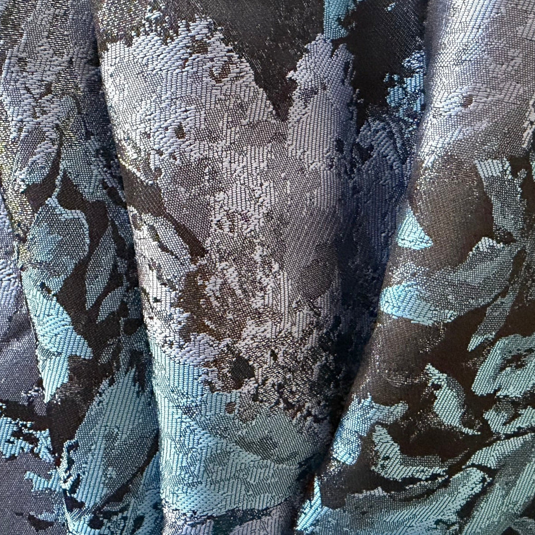 Lighter-Weight Dense Floral Metallic Polyester Blend Brocade