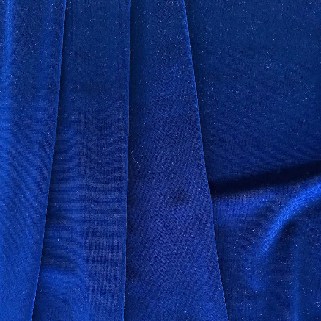 Vibrant Royal Blue Stretch Polyester Velvet (Made in USA)