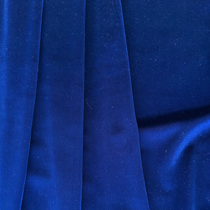 Vibrant Royal Blue Stretch Polyester Velvet (Made in USA)