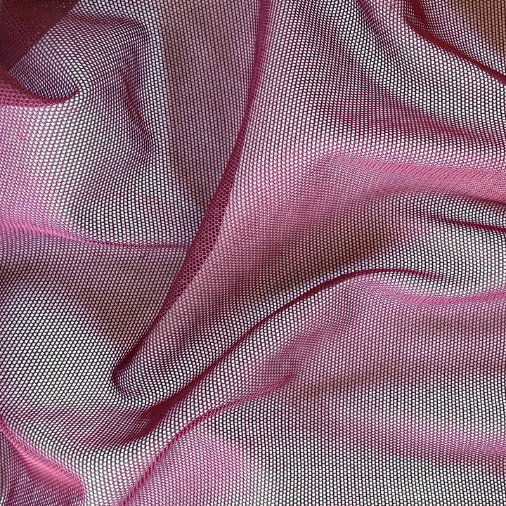 Sheer Maroon Stretch Nylon Mesh (Made in USA)
