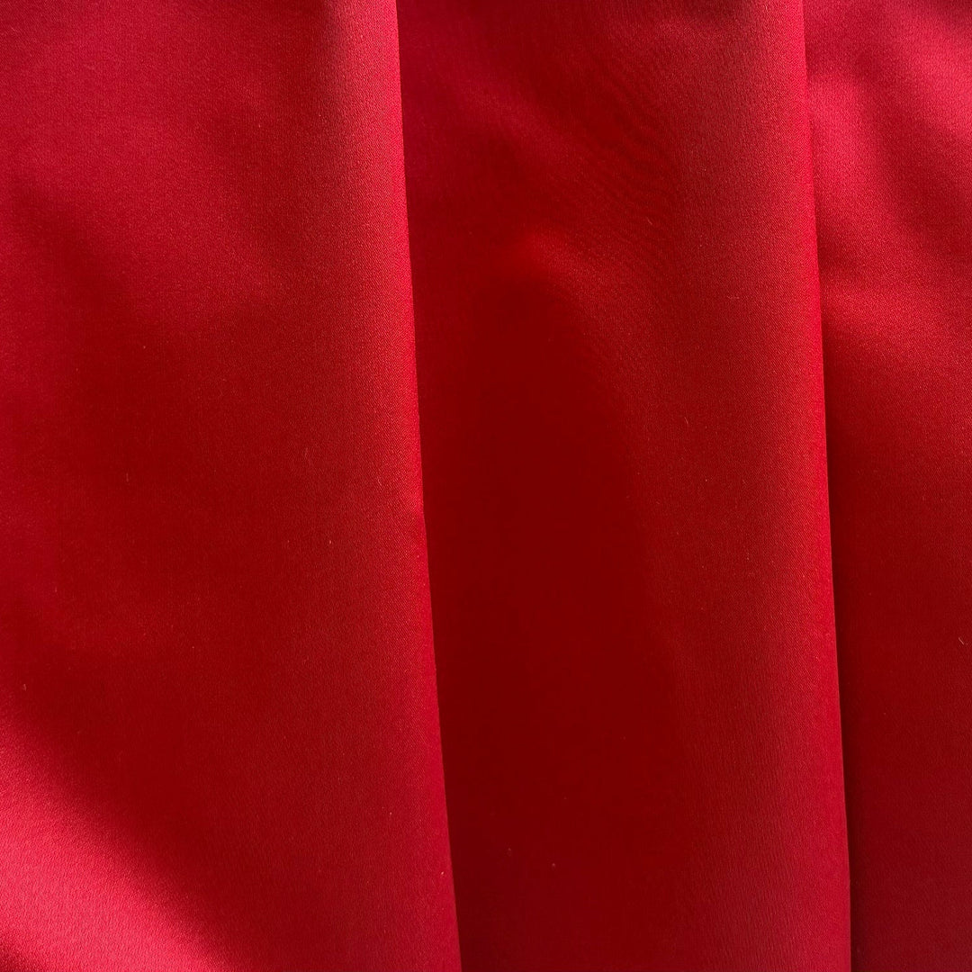 Glamorous Ruby Red Silk Duchess Satin (Made in Italy)