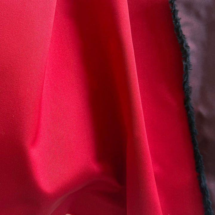 Glamorous Ruby Red Silk Duchess Satin (Made in Italy)