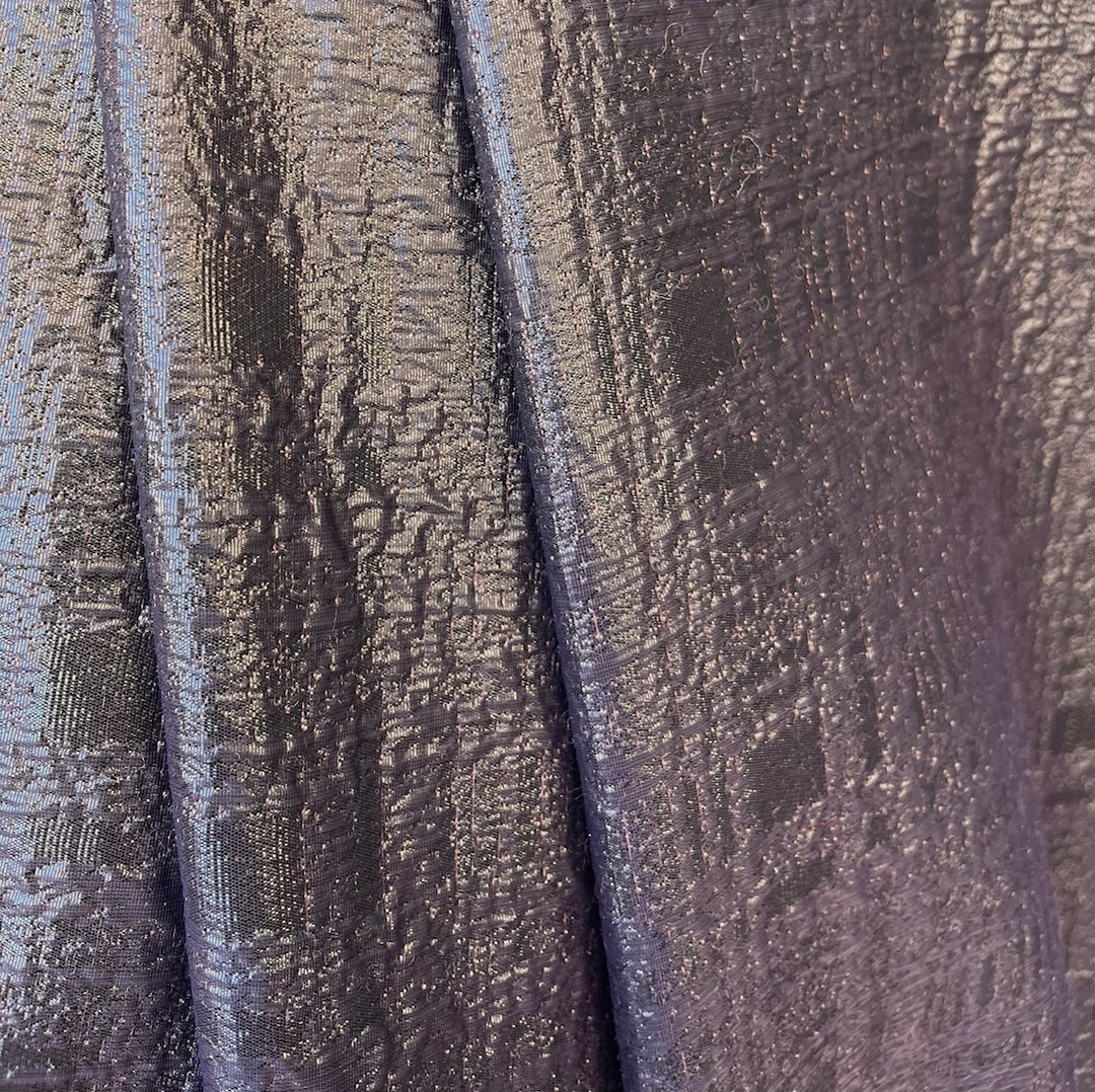 Elegant Lighter-Weight Metallic Raisin Bubbled Silk Blend Brocade (Made in Italy)