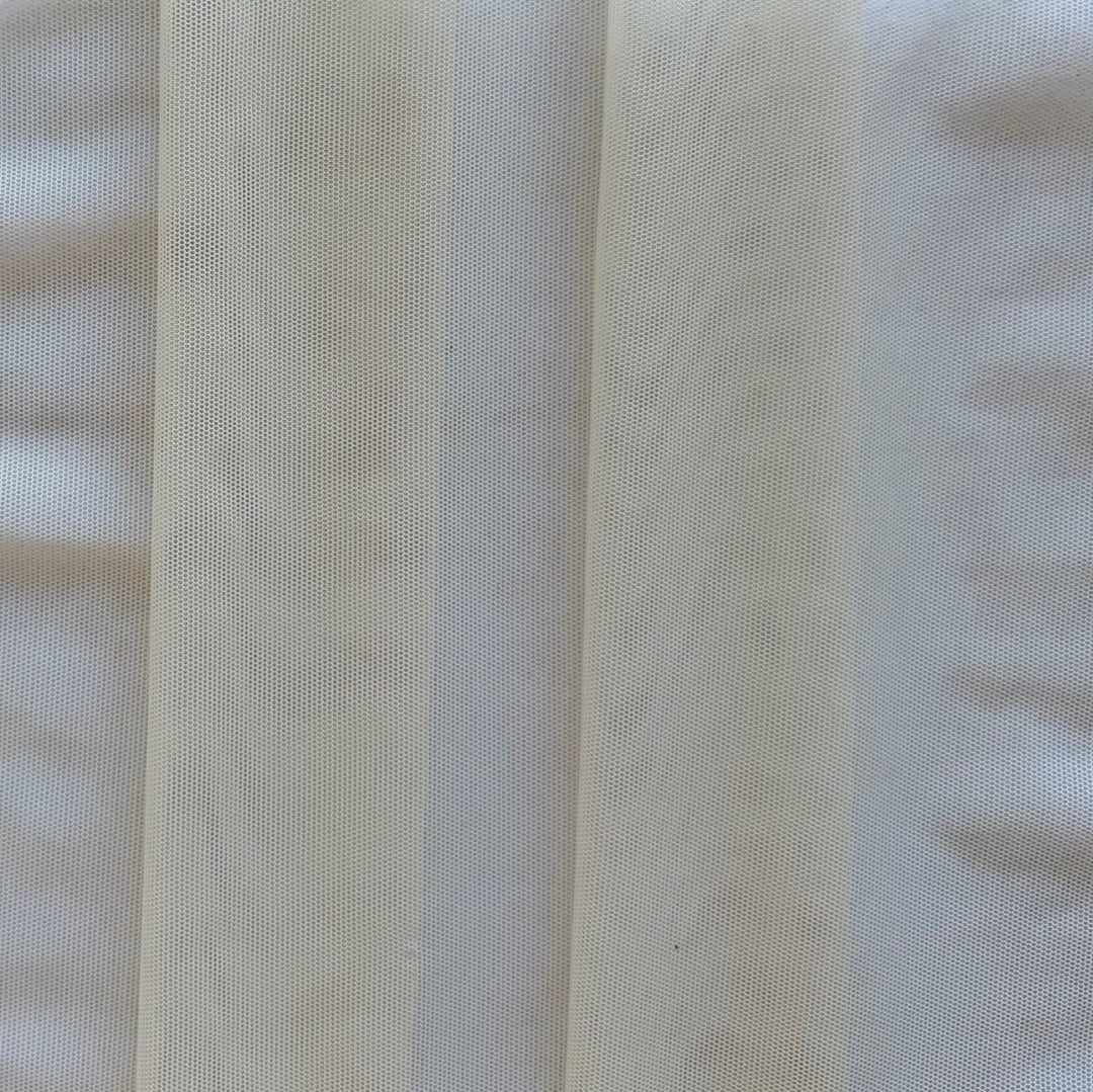 Sheer Warm Ivory Stretch Nylon Mesh (Made in USA)