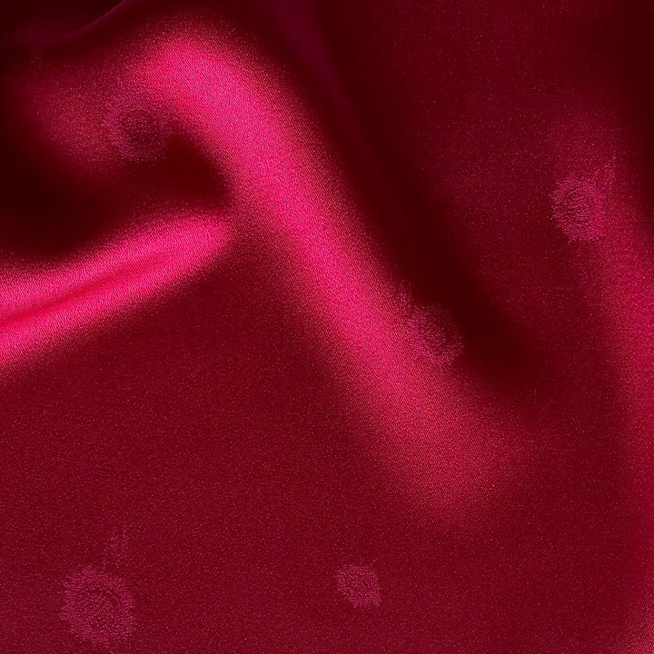 Juicy Cerise Rayon Viscose Satin Crepe Jacquard (Made in Italy)