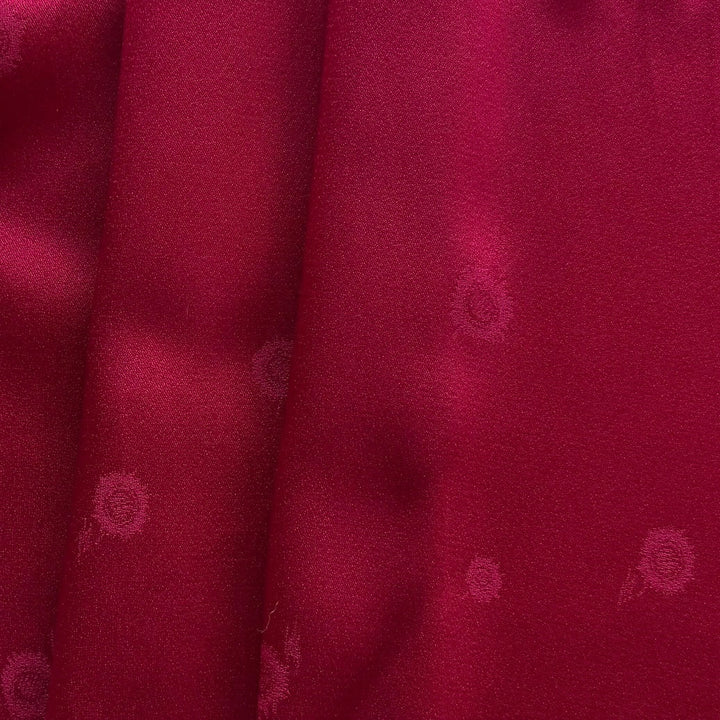 Juicy Cerise Rayon Viscose Satin Crepe Jacquard (Made in Italy)