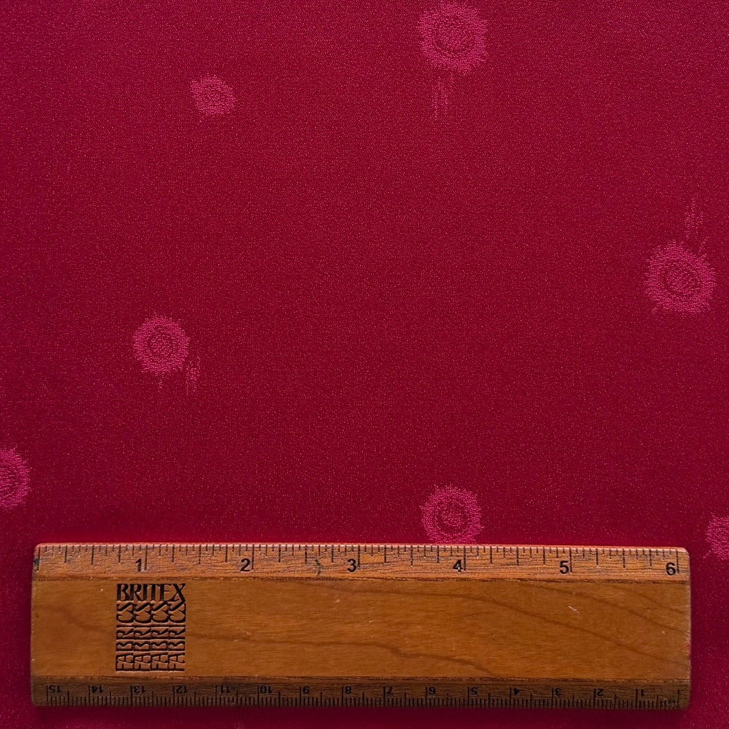 Juicy Cerise Rayon Viscose Satin Crepe Jacquard (Made in Italy)
