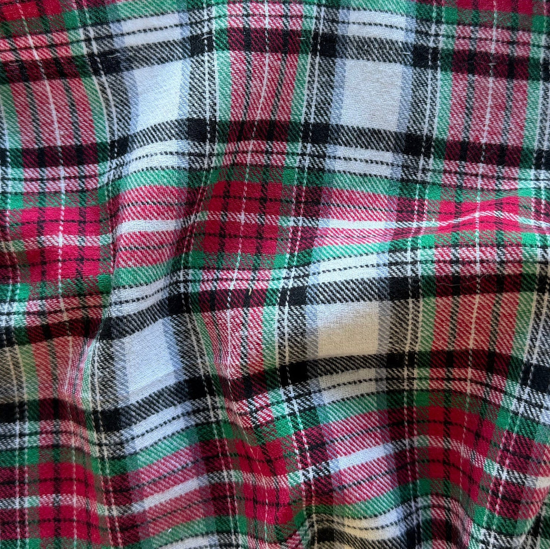Cozy Cherry & Emerald Plaid Cotton Flannel Shirting