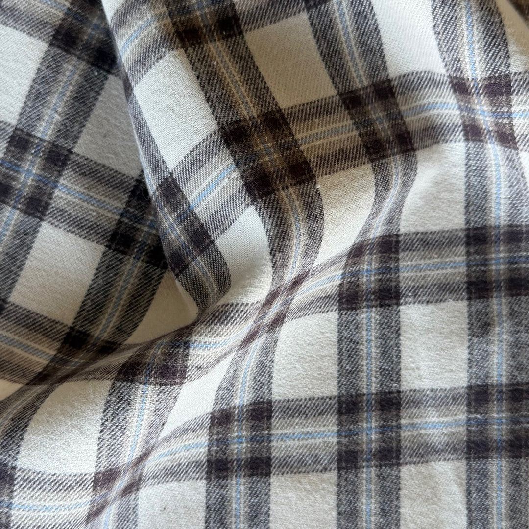 Cozy Bittersweet Brown & Ivory Plaid Cotton Flannel Shirting
