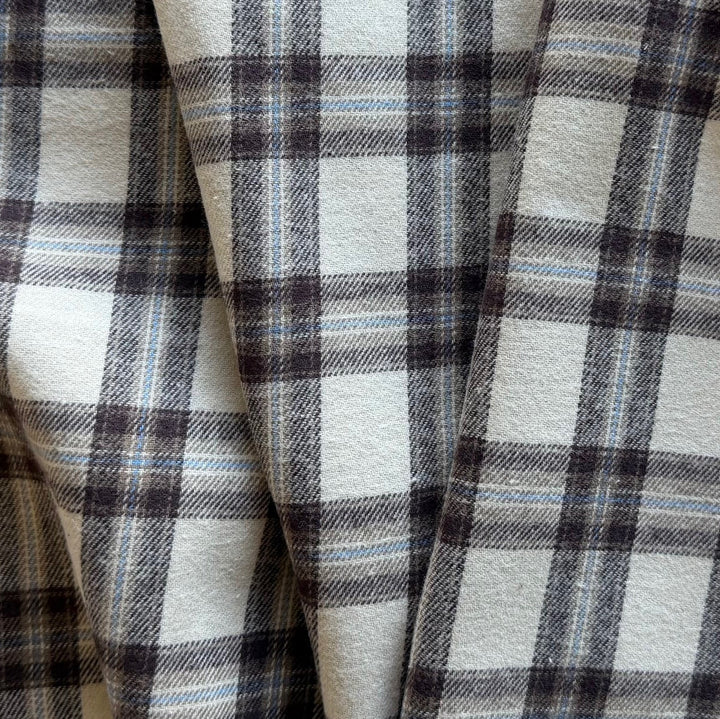 Cozy Bittersweet Brown & Ivory Plaid Cotton Flannel Shirting
