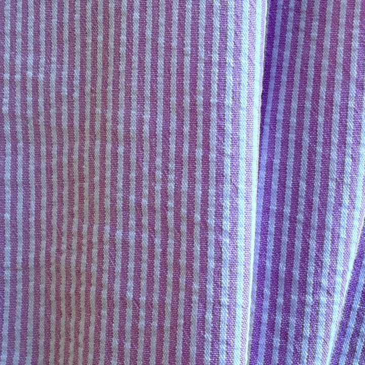 Classic Striped Pink & White Cotton Seersucker