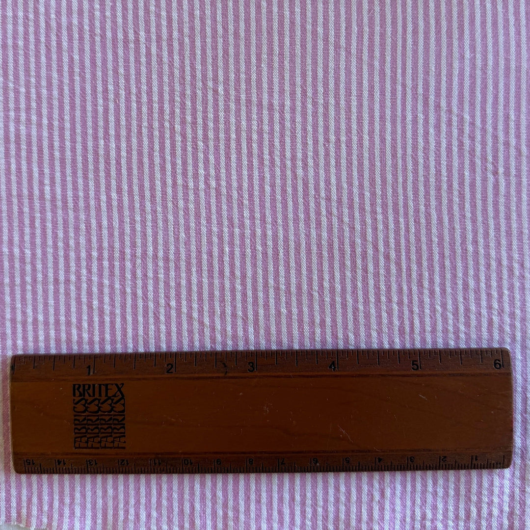 Classic Striped Pink & White Cotton Seersucker