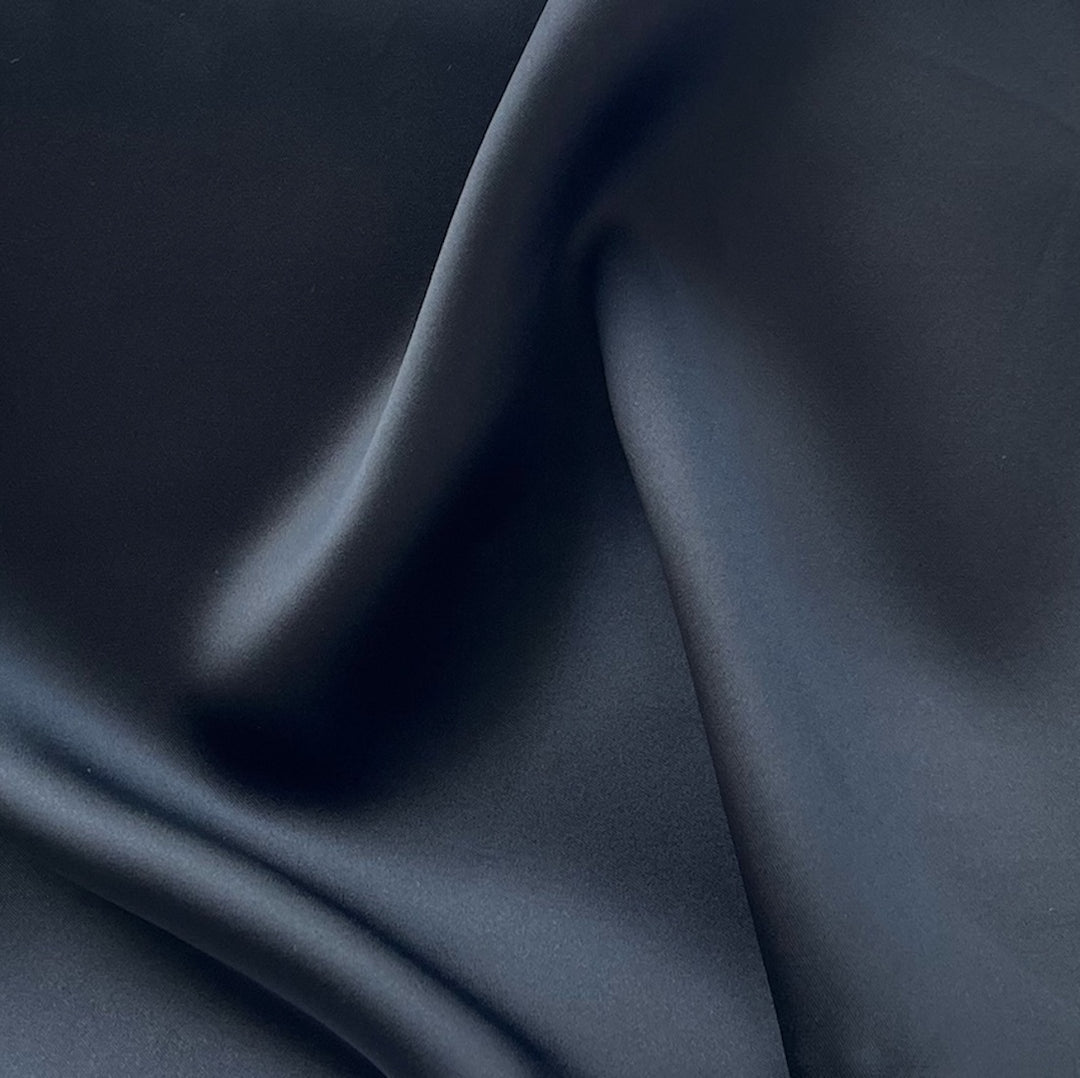 Onyx Rayon Viscose Blend Crepe Back Satin (Made in Italy)