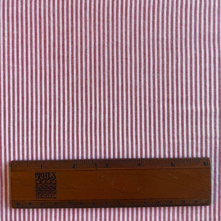 Classic Striped Sporty Red & White Cotton Seersucker